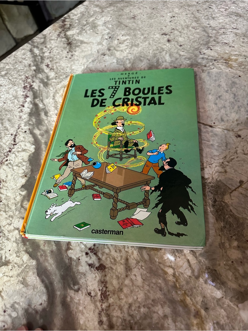 Tintin Les 7 Boules de Cristal Hardcover - Green Cover by